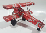 Vintage Coca Cola Can 7" Long Bi-Plane Airplane Folk Art Sculpture