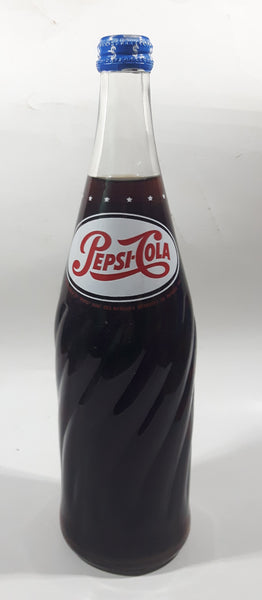 Vintage Pepsi Cola 26 FL OZ Money Back Bottle 12" Tall Glass Soda Pop Bottle with Lid FULL