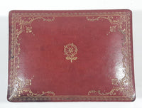 Vintage 1966 Red Embossed Leather Wood Tudor Submariner Watch Box with Rose Emblem