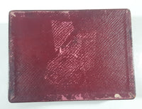 Vintage 1966 Red Embossed Leather Wood Tudor Submariner Watch Box with Rose Emblem