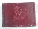 Vintage 1966 Red Embossed Leather Wood Tudor Submariner Watch Box with Rose Emblem