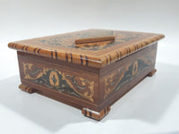 Vintage Reuge Inlaid Wood Musical Jewelry Box