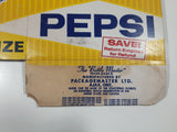 Vintage Pepsi Cola 10 Ounce King Size 6 Pack Glass Bottle Cardboard Carrying Case