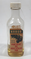 Rare Vintage Nabob Pure Olive Oil 114 ml 4 FL Oz. 4 1/2" Tall Glass Bottle 1/5 Full