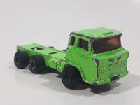 Vintage Cabover Semi Truck Bright Green Die Cast Toy Car Vehicle
