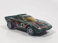 2004 Hot Wheels Tiki Torchers Lancia Stratos #4 Green Die Cast Toy Car Vehicle