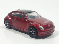 2012 Hot Wheels Volkswagen New Beetle Metalflake Dark Red Die Cast Toy Car Vehicle
