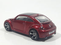 2012 Hot Wheels Volkswagen New Beetle Metalflake Dark Red Die Cast Toy Car Vehicle