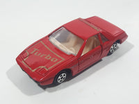 Vintage Soma Pontiac Fiero Turbo Red Die Cast Toy Car Vehicle with Opening Doors