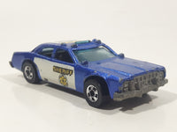 1985 Hot Wheels Sheriff Patrol Metalflake Blue Die Cast Toy Cop Police Car Vehicle