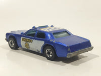 1985 Hot Wheels Sheriff Patrol Metalflake Blue Die Cast Toy Cop Police Car Vehicle