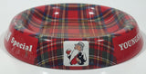 Vintage Younger's Tartan Special Beer Plaid 5 7/8" Metal Ash Tray