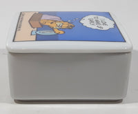 Vintage 1981 Enesco United Features Syndicate Garfield I Love To Wake Up Early Porcelain Trinket Box