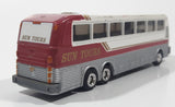 1994 Road Champs Tour Buses Eagle Coach Bus Sun Tours Canyonlands White and Red Die Cast Toy Car Vehicle