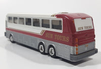 1994 Road Champs Tour Buses Eagle Coach Bus Sun Tours Canyonlands White and Red Die Cast Toy Car Vehicle