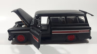 Jada Toys 1957 Chevrolet Suburban Matte Black 1/24 Scale Die Cast Toy Car Vehicle with Opening Doors Hood and Hatch