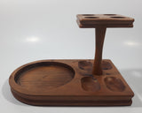 Vintage Decatur Industries Deco Genuine Walnut Wood Humidor Jar and Pipe Rest Stand