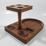 Vintage Decatur Industries Deco Genuine Walnut Wood Humidor Jar and Pipe Rest Stand