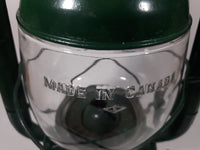 Antique Beacon 15" Tall Metal and Glass Hurricane Kerosene Oil Lantern Painted Green