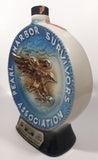 Vintage 1976 Jim Beam Kentucky Straight Bourbon Whiskey Pearl Harbor Survivors Association Keep America Alert 9 3/4" Tall Embossed Decanter Bottle