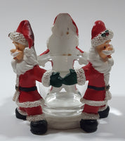 Santa Claus 3 3/4" Tall Heavy Resin Candle Holder