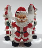 Santa Claus 3 3/4" Tall Heavy Resin Candle Holder