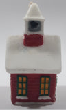 Christmas Themed Red and White Church Shaped 5" Tall Wax Candle