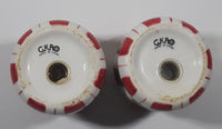 GKAO Red and Green Christmas Candy Cane Pattern 3" Tall Ceramic Salt and Pepper Shaker Set