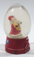 Santa Claus 4 1/4" Tall Red Resin Snow Globe