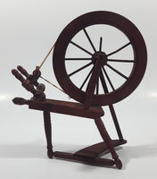 Vintage Spinning Wheel 6 1/4" Wide Wood Doll House Furniture