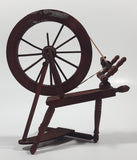 Vintage Spinning Wheel 6 1/4" Wide Wood Doll House Furniture