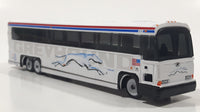1990s Greyhound Bus 6307 White Die Cast Toy Car Vehicle with Rubber Tires