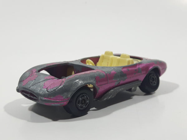 Rare Vintage 1970 Lesney Superfast Matchbox R Series No. 38 Hot Rod Draguar Pink Die Cast Toy Car Vehicle