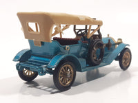 Vintage Lesney Matchbox Models of YesterYear No. Y-12 1909 Thomas Flyabout Teal Blue Die Cast Toy Antique Car Vehicle Busted Roof