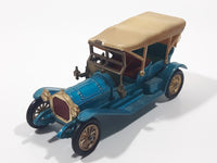 Vintage Lesney Matchbox Models of YesterYear No. Y-12 1909 Thomas Flyabout Teal Blue Die Cast Toy Antique Car Vehicle Busted Roof