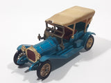 Vintage Lesney Matchbox Models of YesterYear No. Y-12 1909 Thomas Flyabout Teal Blue Die Cast Toy Antique Car Vehicle Busted Roof