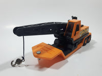 1980 Buddy L Crane Semi Trailer Orange Plastic and Pressed Steel Toy Car Vehicle Made in Japan