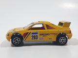 Vintage Majorette Peugeot 405 T 16 Yellow No. 202 with Esso and Michelin Logos 1/60 Scale Die Cast Toy Car Vehicle Made in France