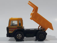 Vintage 1989 Buddy L Dump Truck Yellow Pressed Steel and Plastic Die Cast Toy Construction Equipment Vehicle