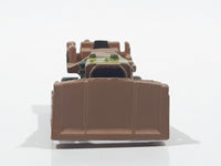 1987 Galoob Micro Machine Bull Dozer USA Military Camouflage Brown Miniature Die Cast Toy Car Vehicle