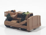 1987 Galoob Micro Machine Bull Dozer USA Military Camouflage Brown Miniature Die Cast Toy Car Vehicle