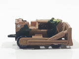 1987 Galoob Micro Machine Bull Dozer USA Military Camouflage Brown Miniature Die Cast Toy Car Vehicle