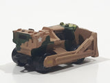 1987 Galoob Micro Machine Bull Dozer USA Military Camouflage Brown Miniature Die Cast Toy Car Vehicle