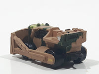 1987 Galoob Micro Machine Bull Dozer USA Military Camouflage Brown Miniature Die Cast Toy Car Vehicle