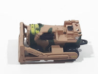 1987 Galoob Micro Machine Bull Dozer USA Military Camouflage Brown Miniature Die Cast Toy Car Vehicle