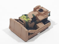 1987 Galoob Micro Machine Bull Dozer USA Military Camouflage Brown Miniature Die Cast Toy Car Vehicle