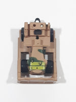 1987 Galoob Micro Machine Bull Dozer USA Military Camouflage Brown Miniature Die Cast Toy Car Vehicle