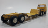 Vintage 1970s Tonka Semi Tractor Truck and Lowboy Trailer Yellow 11 1/4" Long Pressed Steel and Plastic Die Cast Toy Car Vehicle