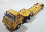 Vintage 1970s Tonka Semi Tractor Truck and Lowboy Trailer Yellow 11 1/4" Long Pressed Steel and Plastic Die Cast Toy Car Vehicle