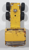 Vintage 1970s Tonka Semi Tractor Truck and Lowboy Trailer Yellow 11 1/4" Long Pressed Steel and Plastic Die Cast Toy Car Vehicle